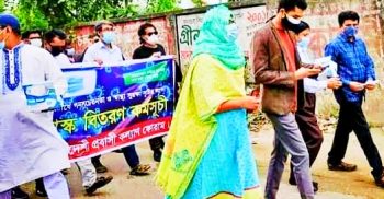 কালীগঞ্জে জনসাধারণকে মাস্ক ব্যবহারে উদ্বুদ্ধকরণ প্রচারে ইউএনও