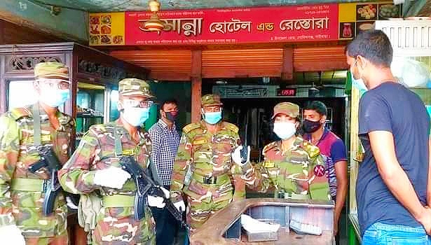 কঠোর লকডাউন বাস্তবায়নে মাঠে সেনাবাহিনী