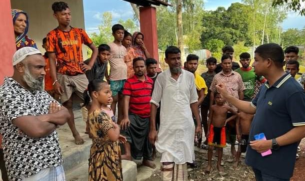 লাখাইয়ে আশ্রয়ণ কেন্দ্রে বসবাসরত পরিবারের খোঁজ নিলেন ইউএনও