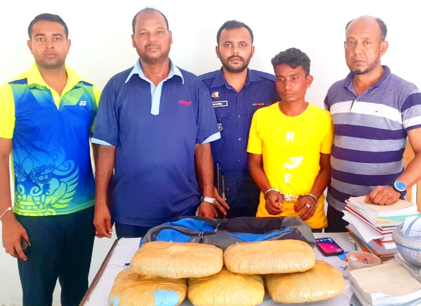লাখাইয়ে গাঁজাসহ এক মাদক কারবারি গ্রেপ্তার