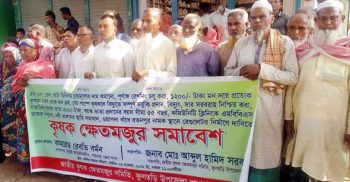 দ্রব্যমূল্যের দাম কমানোসহ ১১ দফা দাবিতে ফুলছড়িতে কৃষক ক্ষেতমজুর সমিতির সমাবেশ