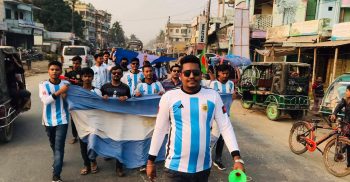 পলাশবাড়ীতে আর্জেন্টিনাকে সমর্থন জানিয়ে বিশাল শোডাউন