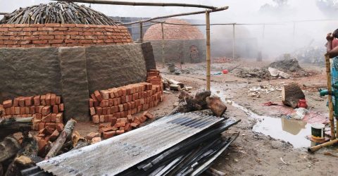 পলাশবাড়ীতে অবৈধ চুল্লিতে কাঠ পুড়িয়ে কয়লা তৈরী