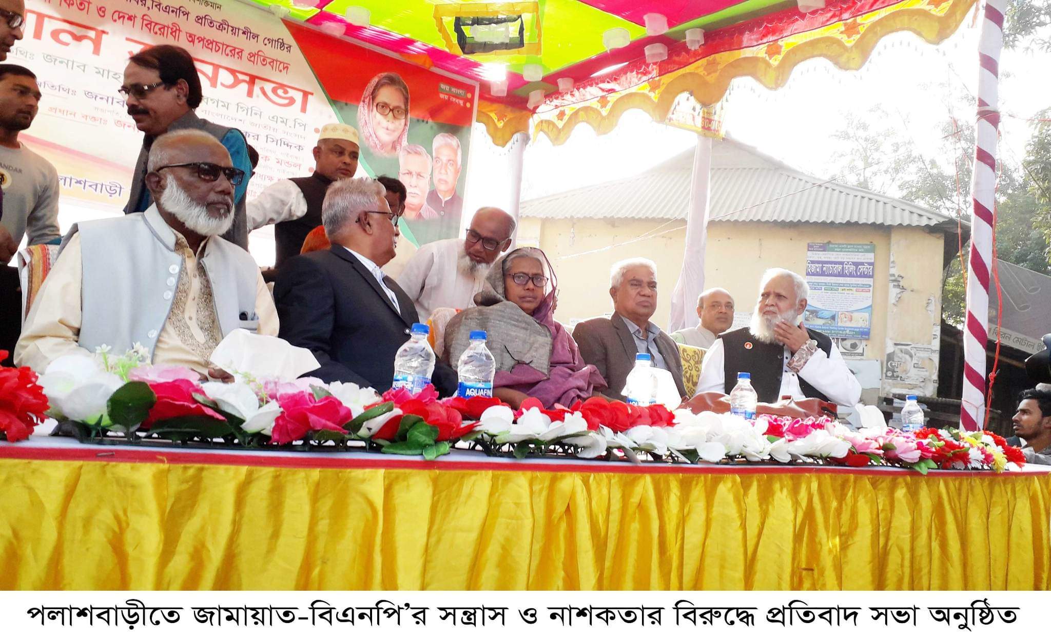 নাশকতা, সহিংসতা ও অপপ্রচারের বিরুদ্ধে পলাশবাড়ীতে প্রতিবাদ সভা 