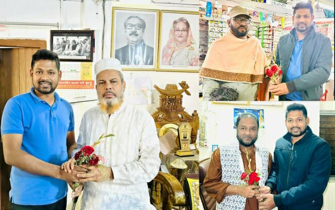 বাহুবলে ছাত্রলীগ সভাপতি দুলালের নববর্ষের শুভেচ্ছা বিনিময়