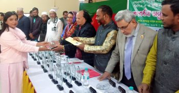 লাখাইয়ে এস এস সি ও সমমানের শিক্ষার্থীদের সংবর্ধনা