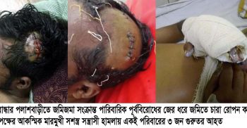 পলাশবাড়ীতে জমি-জমার বিরোধে মারামারি আহত ৫