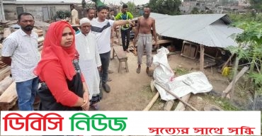 লাখাইয়ে কালবৈশাখী ঝড়ে ক্ষতিগ্রস্ত বুল্লা বাজারে পরিদর্শনে ইউএনও নাহিদা সুলতানা